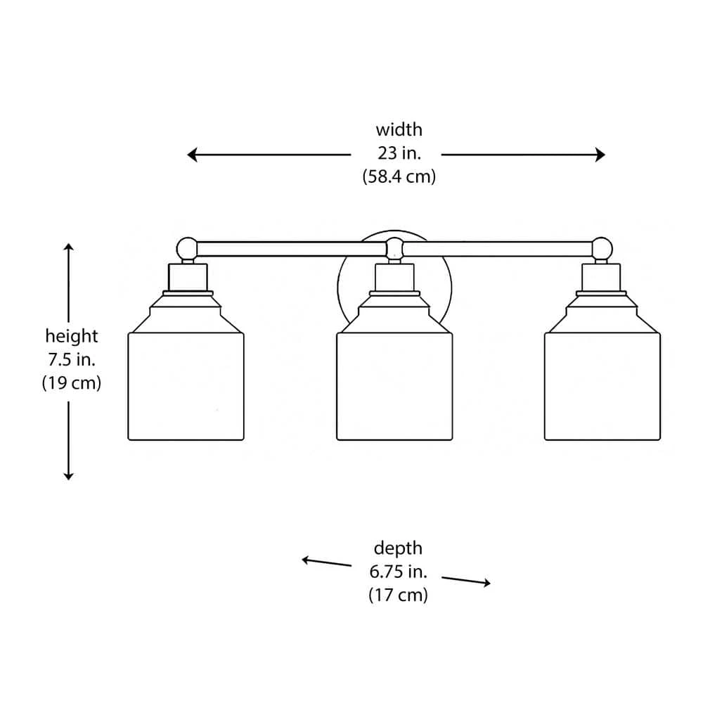 Agoura 23 in. 3-Light Polished Chrome Bathroom Vanity Light Fixture with Clear Glass Shades by Bel Air Lighting 5 Agoura 23 in. 3-Light Polished Chrome Bathroom Vanity Light Fixture with Clear Glass Shades by Bel Air Lighting - Image 3