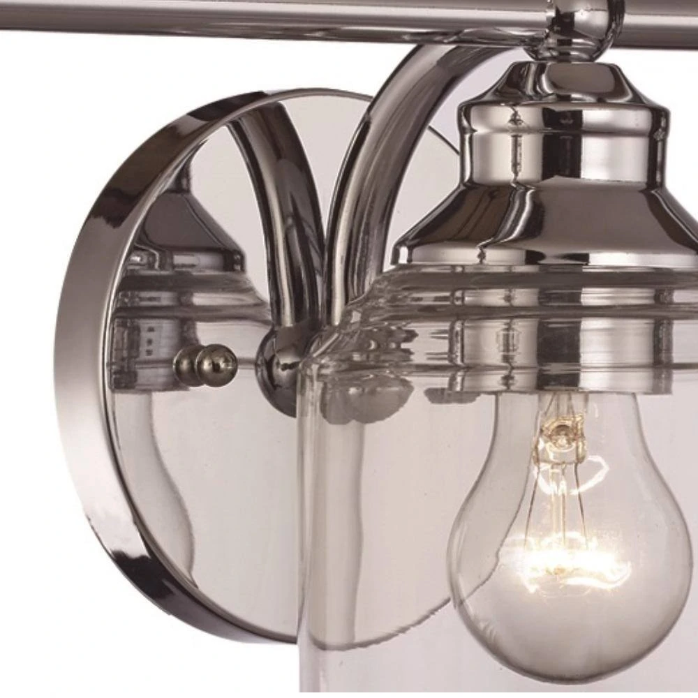 Agoura 23 in. 3-Light Polished Chrome Bathroom Vanity Light Fixture with Clear Glass Shades by Bel Air Lighting 6 Agoura 23 in. 3-Light Polished Chrome Bathroom Vanity Light Fixture with Clear Glass Shades by Bel Air Lighting - Image 4