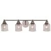 Agoura 32 in. 4-Light Polished Chrome Bathroom Vanity Light Fixture with Clear Glass Shades by Bel Air Lighting