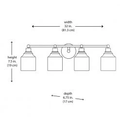 Agoura 32 in. 4-Light Polished Chrome Bathroom Vanity Light Fixture with Clear Glass Shades by Bel Air Lighting -GlowNest Shop polished chrome bel air lighting vanity lighting 22064 pc 77 1000