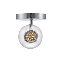 Placerville 4.5 in. 1-Light Polished Chrome Bathroom Vanity Light Fixture with Geometric Socket by Bel Air Lighting -GlowNest Shop polished chrome bel air lighting vanity lighting 22231 pc 1d 1000