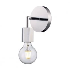 Placerville 4.5 in. 1-Light Polished Chrome Bathroom Vanity Light Fixture with Geometric Socket by Bel Air Lighting -GlowNest Shop polished chrome bel air lighting vanity lighting 22231 pc 1f 1000