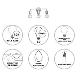 Placerville 16 in. 3-Light Polished Chrome Bathroom Vanity Light Fixture with Geometric Socket by Bel Air Lighting -GlowNest Shop polished chrome bel air lighting vanity lighting 22233 pc 40 1000