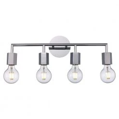 Placerville 21.5 in. 4-Light Polished Chrome Bathroom Vanity Light Fixture with Geometric Socket by Bel Air Lighting
