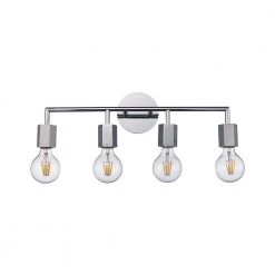 Placerville 21.5 in. 4-Light Polished Chrome Bathroom Vanity Light Fixture with Geometric Socket by Bel Air Lighting -GlowNest Shop polished chrome bel air lighting vanity lighting 22234 pc c3 1000
