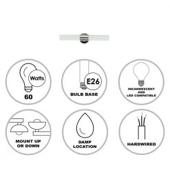 Fusion 20.5 in. 2-Light Polished Chrome Bathroom Vanity Light Fixture with Frosted Glass by Bel Air Lighting -GlowNest Shop polished chrome bel air lighting vanity lighting 2910 pc 1d 1000