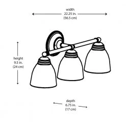 Ardmore 3-Light Polished Chrome Bathroom Vanity Light Fixture with Frosted Glass Shades by Bel Air Lighting -GlowNest Shop polished chrome bel air lighting vanity lighting 3357 pc 77 1000