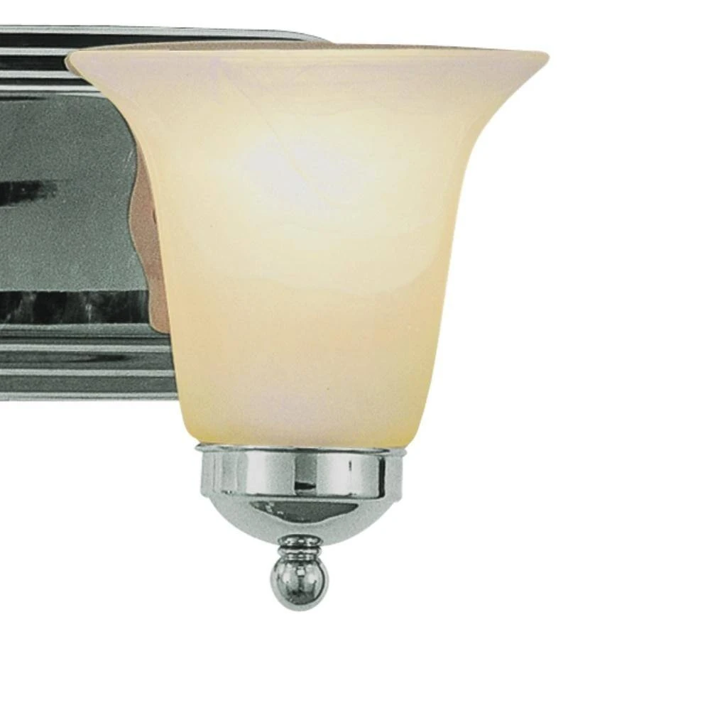 Cabernet Collection 2-Light Polished Chrome Bathroom Vanity Light Fixture with White Marbleized Shade by Bel Air Lighting 7 Cabernet Collection 2-Light Polished Chrome Bathroom Vanity Light Fixture with White Marbleized Shade by Bel Air Lighting - Image 5