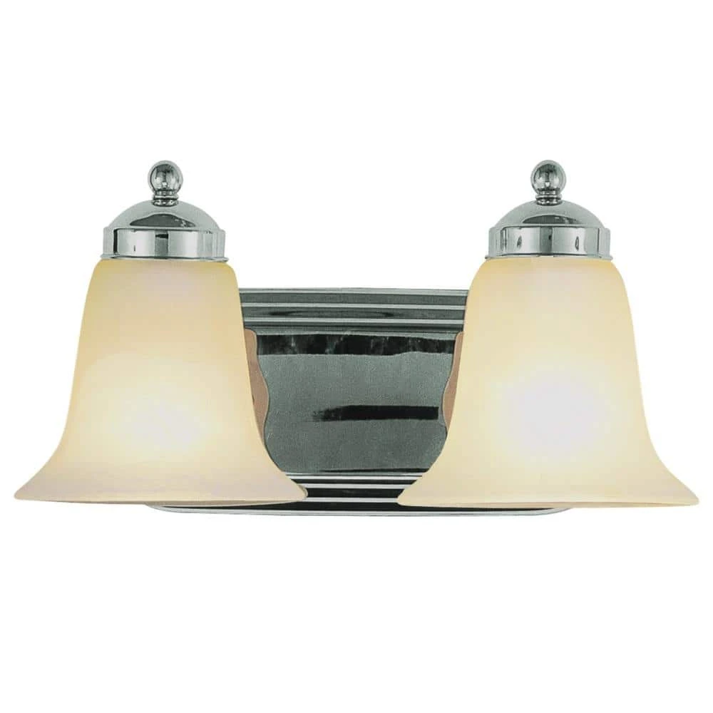 Cabernet Collection 2-Light Polished Chrome Bathroom Vanity Light Fixture with White Marbleized Shade by Bel Air Lighting 6 Cabernet Collection 2-Light Polished Chrome Bathroom Vanity Light Fixture with White Marbleized Shade by Bel Air Lighting - Image 4
