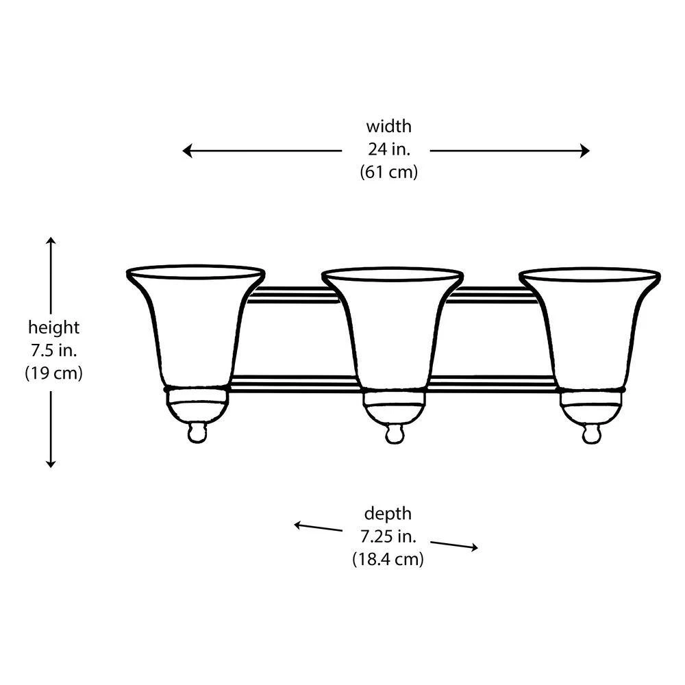 Cabernet Collection 3-Light Polished Chrome Bathroom Vanity Light Fixture with White Marbleized Shade by Bel Air Lighting 5 Cabernet Collection 3-Light Polished Chrome Bathroom Vanity Light Fixture with White Marbleized Shade by Bel Air Lighting - Image 3