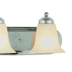 Cabernet Collection 4-Light Polished Chrome Bathroom Vanity Light Fixture with White Marbleized Shades by Bel Air Lighting -GlowNest Shop polished chrome bel air lighting vanity lighting 3504 pc 4f 1000