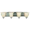 Cabernet Collection 4-Light Polished Chrome Bathroom Vanity Light Fixture with White Marbleized Shades by Bel Air Lighting