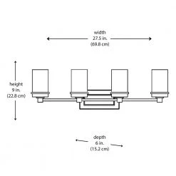Fusion 4-Light Polished Chrome Bathroom Vanity Light Fixture with Frosted Glass Shades by Bel Air Lighting -GlowNest Shop polished chrome bel air lighting vanity lighting 70334 pc 77 1000