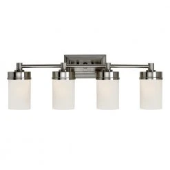 Fusion 4-Light Polished Chrome Bathroom Vanity Light Fixture with Frosted Glass Shades by Bel Air Lighting -GlowNest Shop polished chrome bel air lighting vanity lighting 70334 pc c3 1000