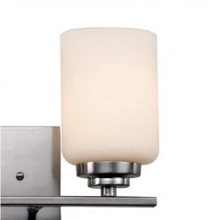 Mod Pod 14.25 in. 2-Light Polished Chrome Bathroom Vanity Light Fixture with Frosted Glass Cylinder Shades by Bel Air Lighting -GlowNest Shop polished chrome bel air lighting vanity lighting 70522 pc 4f 1000