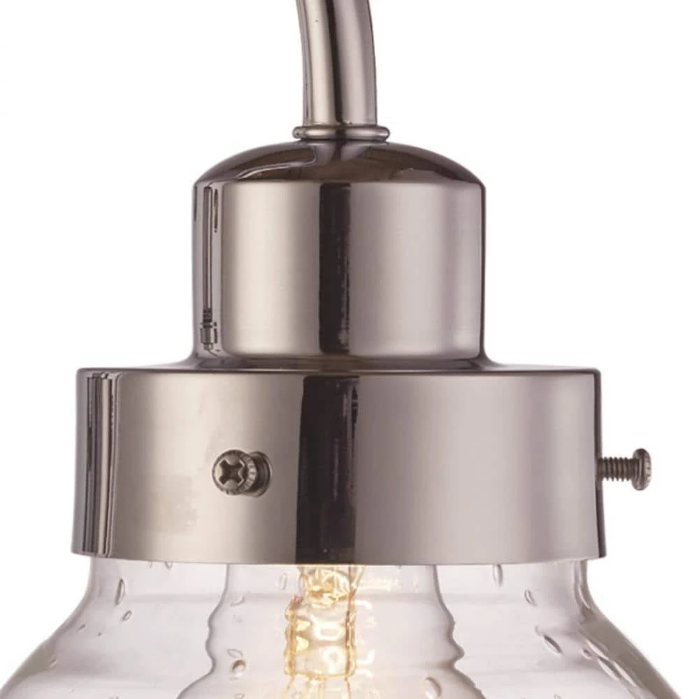 26.5 in. 3-Light Polished Chrome Bathroom Vanity Light Fixture with Seeded Glass Schoolhouse Shades by Bel Air Lighting 7 26.5 in. 3-Light Polished Chrome Bathroom Vanity Light Fixture with Seeded Glass Schoolhouse Shades by Bel Air Lighting - Image 5