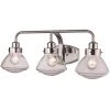 26.5 in. 3-Light Polished Chrome Bathroom Vanity Light Fixture with Seeded Glass Schoolhouse Shades by Bel Air Lighting -GlowNest Shop polished chrome bel air lighting vanity lighting 71623 pc 64 1000