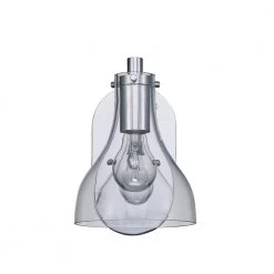 1-Light Polished Chrome Bathroom Vanity Light Fixture with Clear Glass Shade by Bel Air Lighting -GlowNest Shop polished chrome bel air lighting vanity lighting 71691 pc 4f 1000