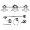 3-Light Polished Chrome Bathroom Vanity Light Fixture Set with Towel Hooks, Robe Hook, and Tissue Holder by Bel Air Lighting -GlowNest Shop polished chrome bel air lighting vanity lighting dc c3895 64 1000
