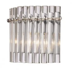 9.25 in Polished Chrome Wall Sconce Light Fixture with Glass Tube Shade by Bel Air Lighting