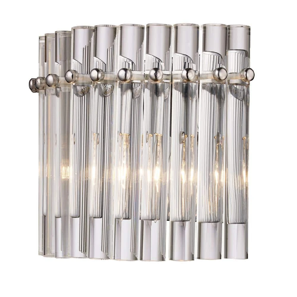 9.25 in Polished Chrome Wall Sconce Light Fixture with Glass Tube Shade by Bel Air Lighting 3 9.25 in Polished Chrome Wall Sconce Light Fixture with Glass Tube Shade by Bel Air Lighting