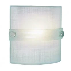 Morie 1-Light Polished Chrome Wall Sconce Light Fixture with Frosted Glass Linen Shade by Bel Air Lighting