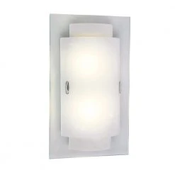 Noelle 2-Light Polished Chrome Wall Sconce Light Fixture with Frosted Glass Shade by Bel Air Lighting