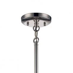 1-Light Polished Nickel Hanging Kitchen Pendant Light with Seeded Glass Dome Shade by Bel Air Lighting -GlowNest Shop polished nickel bel air lighting chandeliers pnd 2069 pn 1f 1000