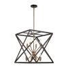 Ackerman 8-Light Oil Rubbed Bronze and Antique Brass Hanging Kitchen Pendant Light with Metal Shade by Bel Air Lighting -GlowNest Shop rubbed oil bronze and antique brass bel air lighting chandeliers 71058 rob ab 64 1000