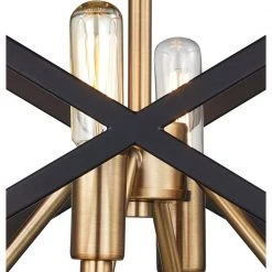 Ackerman 13 in. 4-Light Oil Rubbed Bronze and Antique Brass Semi-Flush Mount Kitchen Ceiling Light with Metal Shade by Bel Air Lighting -GlowNest Shop rubbed oil bronze antique brass bel air lighting flush mount lights 71054 rob ab 1f 1000