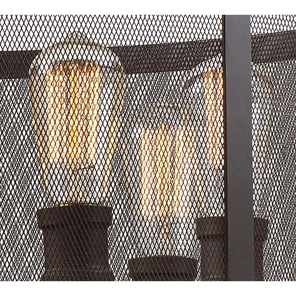 Mesh 30 in. 8-Light Oil Rubbed Bronze Hanging Kitchen Pendant Light with Metal Shade by Bel Air Lighting 8 Mesh 30 in. 8-Light Oil Rubbed Bronze Hanging Kitchen Pendant Light with Metal Shade by Bel Air Lighting - Image 6