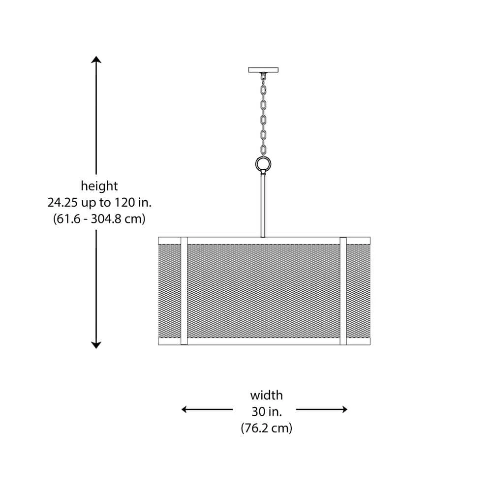 Mesh 30 in. 8-Light Oil Rubbed Bronze Hanging Kitchen Pendant Light with Metal Shade by Bel Air Lighting 5 Mesh 30 in. 8-Light Oil Rubbed Bronze Hanging Kitchen Pendant Light with Metal Shade by Bel Air Lighting - Image 3
