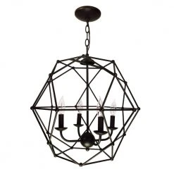 Avo 4-Light Oil Rubbed Bronze Hanging Kitchen Pendant Light with Metal Globe Shade by Bel Air Lighting