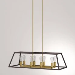 Adams 8-Light Oil Rubbed Bronze Island Hanging Kitchen Pendant Light with Metal Shade by Bel Air Lighting -GlowNest Shop rubbed oil bronze bel air lighting chandeliers 10468 rob 44 1000
