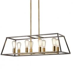Adams 8-Light Oil Rubbed Bronze Island Hanging Kitchen Pendant Light with Metal Shade by Bel Air Lighting -GlowNest Shop rubbed oil bronze bel air lighting chandeliers 10468 rob 4f 1000