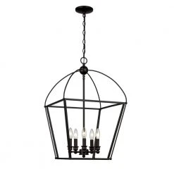 Agnew 5-Light Oil Rubbed Bronze Hanging Kitchen Pendant Light with Metal Shade by Bel Air Lighting