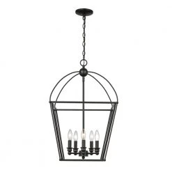 Agnew 5-Light Oil Rubbed Bronze Hanging Kitchen Pendant Light with Metal Shade by Bel Air Lighting -GlowNest Shop rubbed oil bronze bel air lighting chandeliers 10815 rob c3 1000