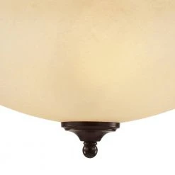 3-Light Oil Rubbed Bronze Shaded Hanging Kitchen Pendant Light with Amber Tea Stained Glass by Bel Air Lighting -GlowNest Shop rubbed oil bronze bel air lighting chandeliers 70378 rob 4f 1000