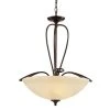 3-Light Oil Rubbed Bronze Shaded Hanging Kitchen Pendant Light with Amber Tea Stained Glass by Bel Air Lighting -GlowNest Shop rubbed oil bronze bel air lighting chandeliers 70378 rob 64 1000