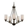 Mod Pod 5-Light Oil Rubbed Bronze Chandelier for Dining Room with Frosted Glass Cylinder Shades by Bel Air Lighting -GlowNest Shop rubbed oil bronze bel air lighting chandeliers 70525 rob 64 1000