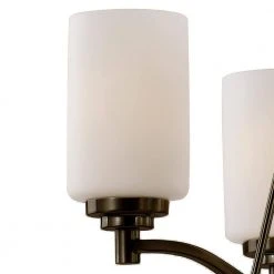 Mod Pod 5-Light Oil Rubbed Bronze Chandelier for Dining Room with Frosted Glass Cylinder Shades by Bel Air Lighting -GlowNest Shop rubbed oil bronze bel air lighting chandeliers 70525 rob c3 1000