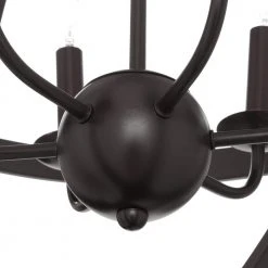 Laurence 6-Light Oil Rubbed Bronze Hanging Kitchen Pendant Light with Metal Shade by Bel Air Lighting -GlowNest Shop rubbed oil bronze bel air lighting chandeliers 70596 rob 66 1000