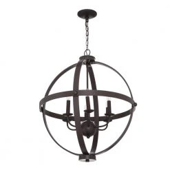 Laurence 6-Light Oil Rubbed Bronze Hanging Kitchen Pendant Light with Metal Shade by Bel Air Lighting -GlowNest Shop rubbed oil bronze bel air lighting chandeliers 70596 rob a0 1000