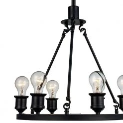 Underwood 6-Light Rubbed Oil Bronze Wagon Wheel Hanging Kitchen Pendant Light by Bel Air Lighting 17 Underwood 6-Light Rubbed Oil Bronze Wagon Wheel Hanging Kitchen Pendant Light by Bel Air Lighting -GlowNest Shop rubbed oil bronze bel air lighting chandeliers 70846 rob 4f 1000