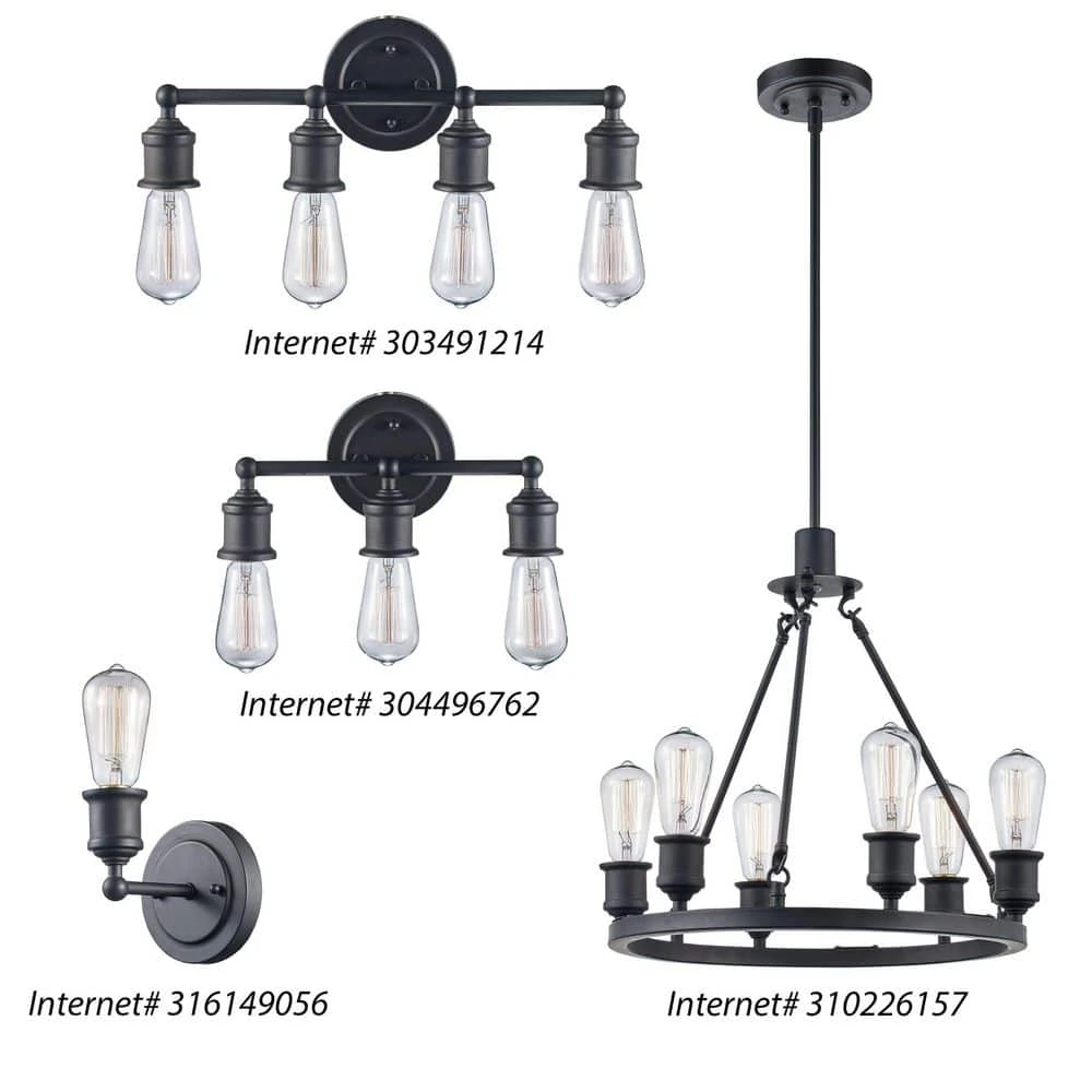 Underwood 6-Light Rubbed Oil Bronze Wagon Wheel Hanging Kitchen Pendant Light by Bel Air Lighting 6 Underwood 6-Light Rubbed Oil Bronze Wagon Wheel Hanging Kitchen Pendant Light by Bel Air Lighting - Image 4