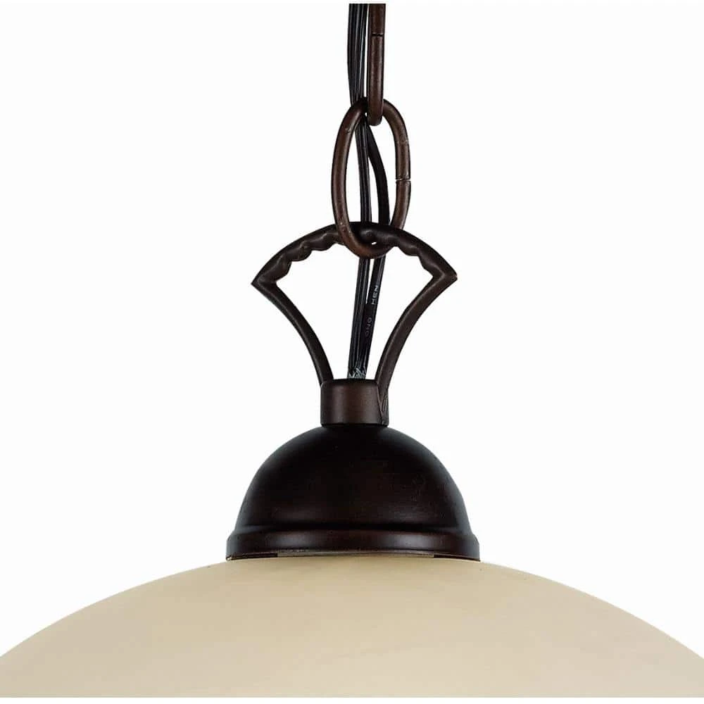 Aspen 1-Light Oil Rubbed Bronze Bell Hanging Kitchen Pendant Light with Marbleized Glass Shade by Bel Air Lighting 7 Aspen 1-Light Oil Rubbed Bronze Bell Hanging Kitchen Pendant Light with Marbleized Glass Shade by Bel Air Lighting - Image 5