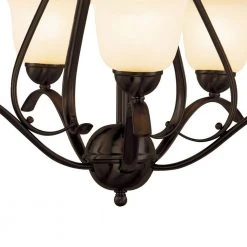 Aspen 5-Light Oil Rubbed Bronze Chandelier for Dining Room with Marbleized Glass Shades by Bel Air Lighting -GlowNest Shop rubbed oil bronze bel air lighting chandeliers 9285 rob 4f 1000