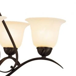 Aspen 5-Light Oil Rubbed Bronze Chandelier for Dining Room with Marbleized Glass Shades by Bel Air Lighting -GlowNest Shop rubbed oil bronze bel air lighting chandeliers 9285 rob c3 1000