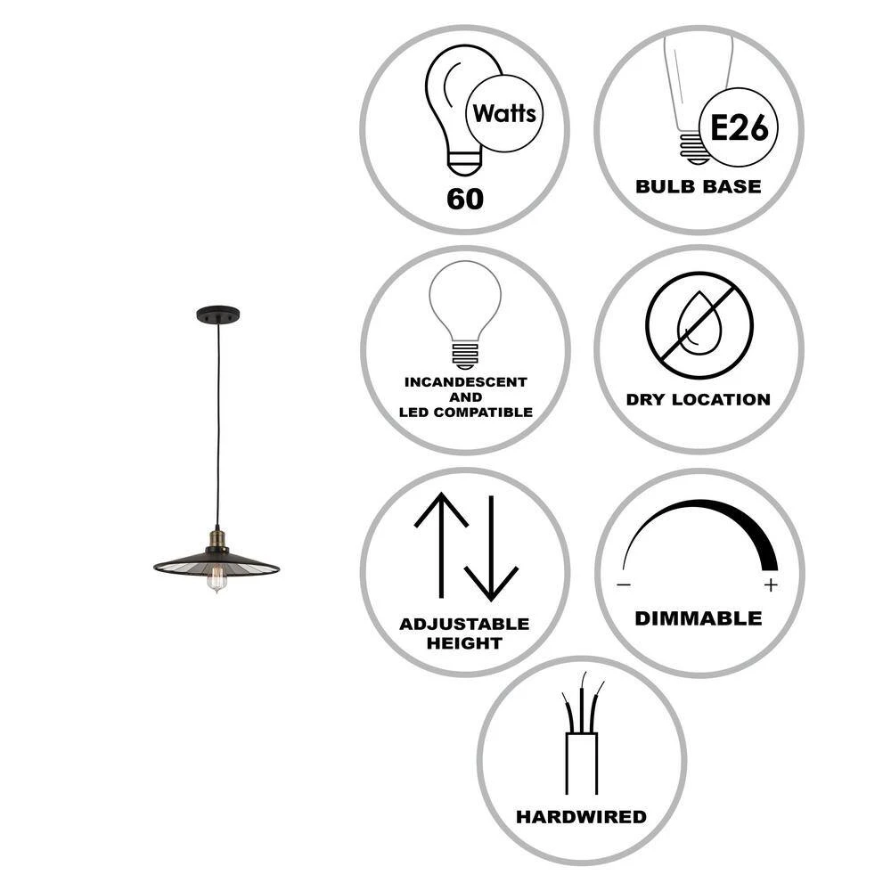 Lofty 1-Light Oil Rubbed Bronze Hanging Kitchen Pendant Light by Bel Air Lighting 4 Lofty 1-Light Oil Rubbed Bronze Hanging Kitchen Pendant Light by Bel Air Lighting - Image 2