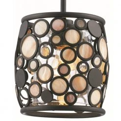 Fisher 1-Light Oil Rubbed Bronze Hanging Kitchen Pendant Light with Metal and Glass Shade by Bel Air Lighting -GlowNest Shop rubbed oil bronze bel air lighting chandeliers pnd 2023 rob c3 1000